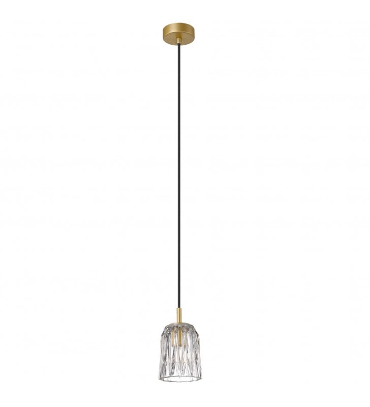 Pojedyncza szklana lampa wisząca Tazza do sypialni jadalni