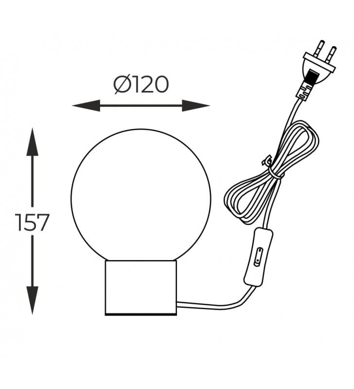 Mała złota lampa stołowa Arcturus klosz szklana kula