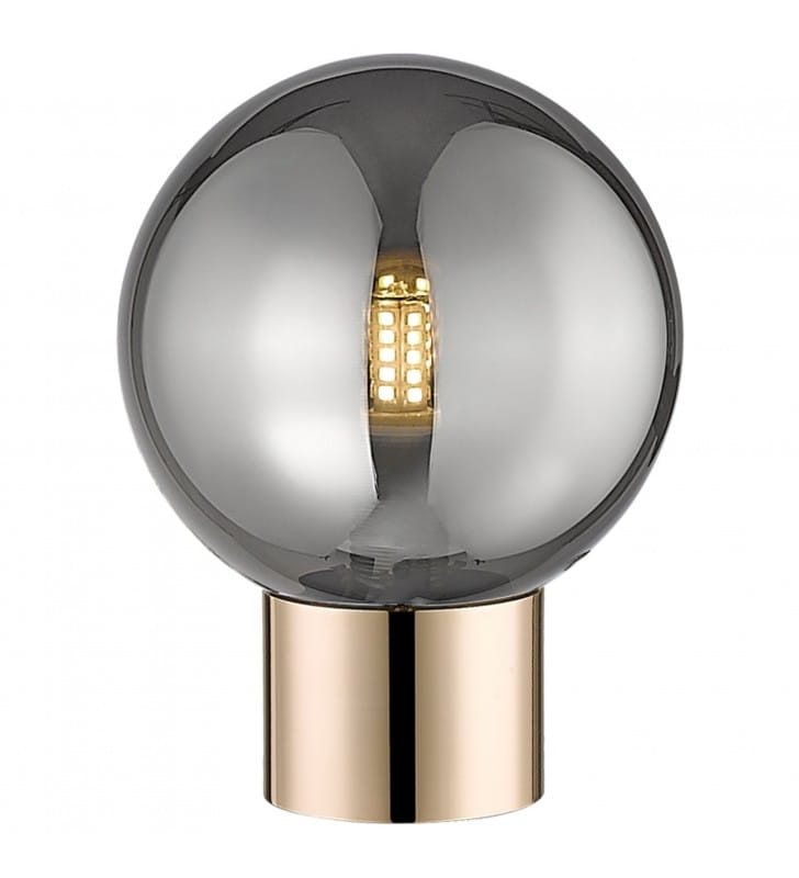 Mała złota lampa stołowa Arcturus klosz szklana kula