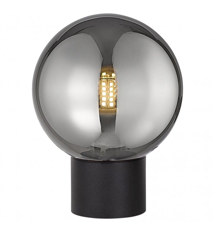 Mała czarna lampa stołowa Arcturus klosz szklana kula