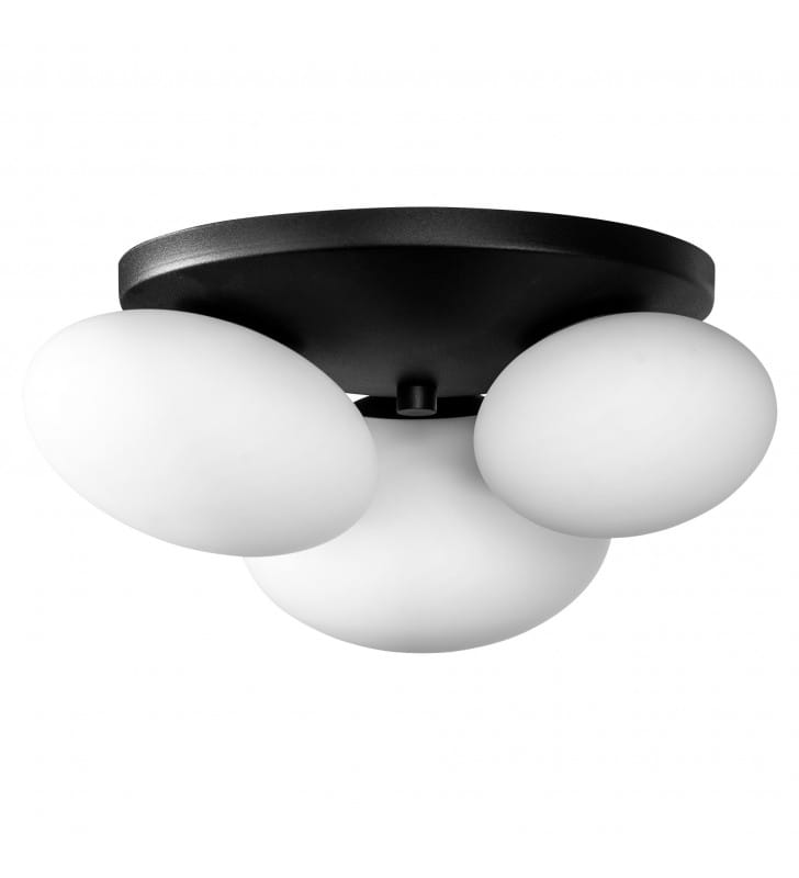 Lampa sufitowa Omi czarna szklane klosze do sypialni Zuma Line