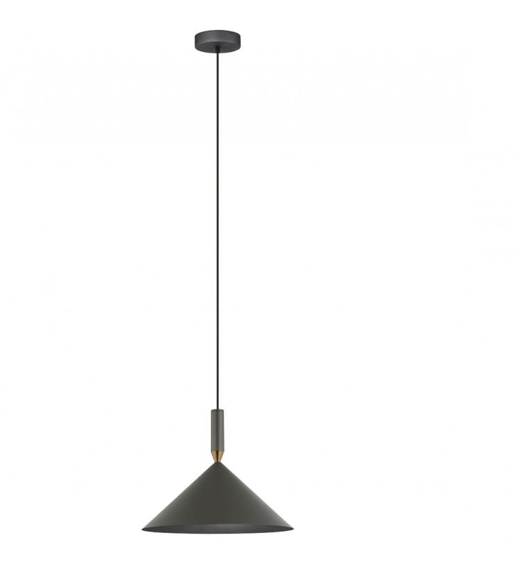 Szara metalowa lampa wisząca Drello do kuchni klosz stożek