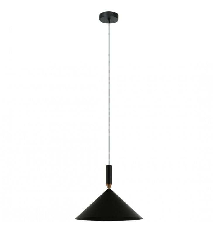 Metalowa lampa wisząca Drello czarna do kuchni jadalni nad stół klosz stożek