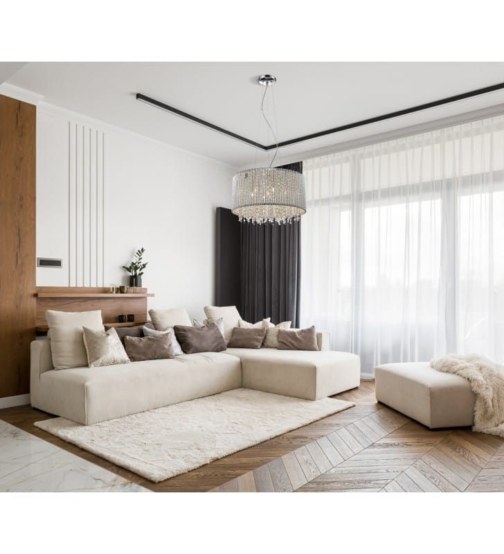 Lampa wisząca Anabella z kryształkami do salonu