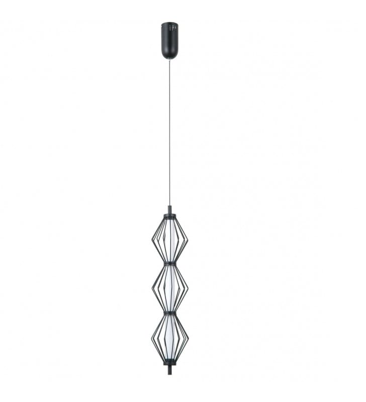 Lampa wisząca Sevil LED czarna stylowa z wysokim kloszem metalowa