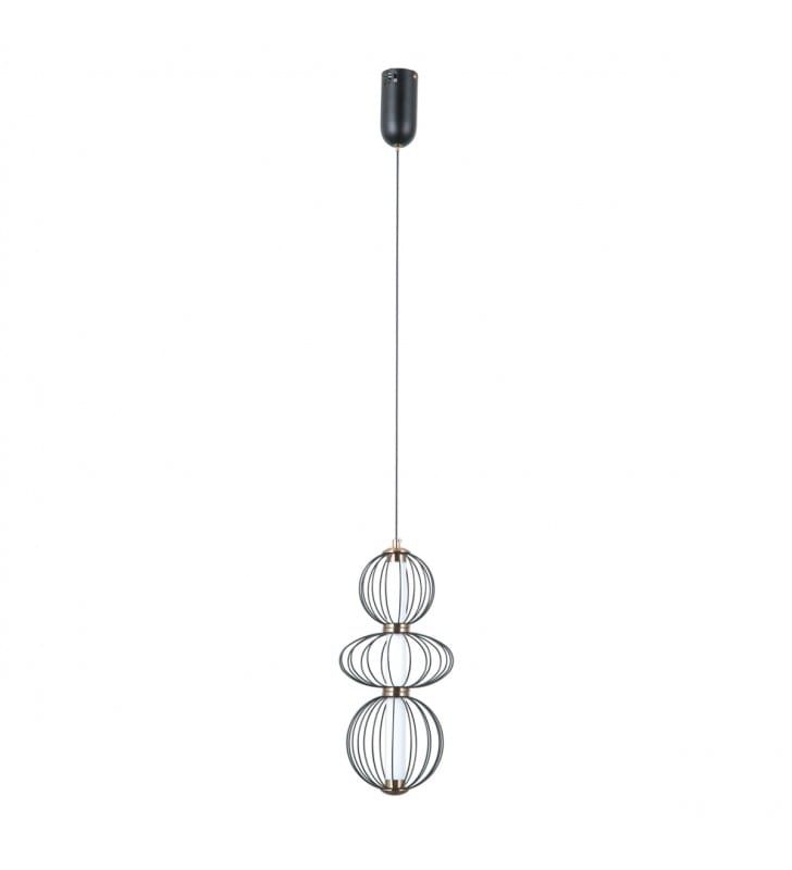 Elegancka czarna lampa wisząca nad stolik kawowy Rabel LED