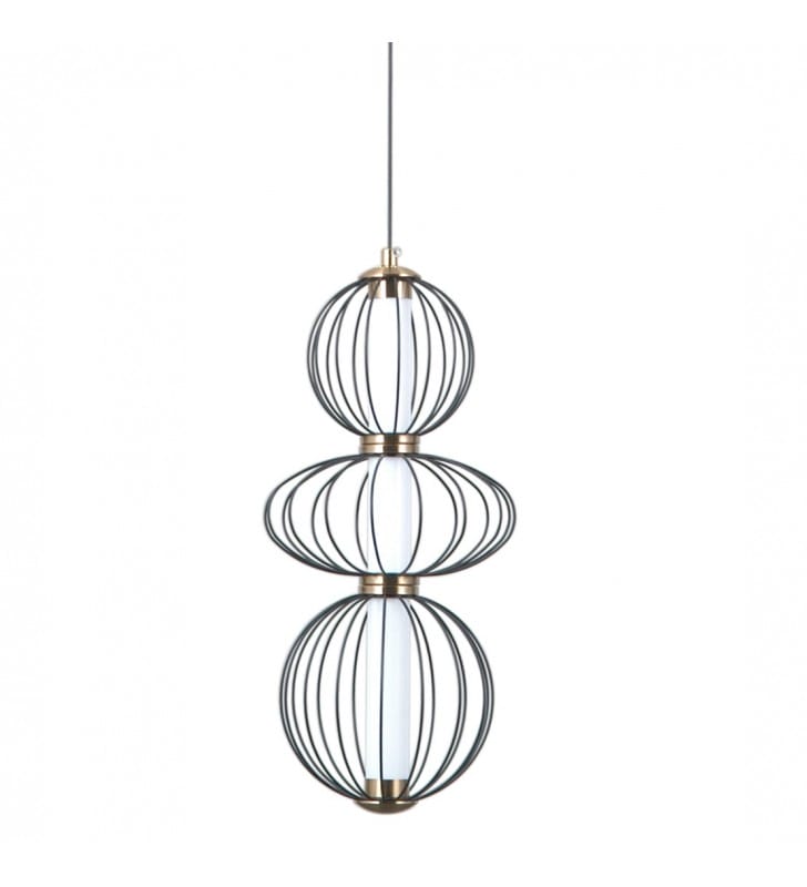 Elegancka czarna lampa wisząca nad stolik kawowy Rabel LED