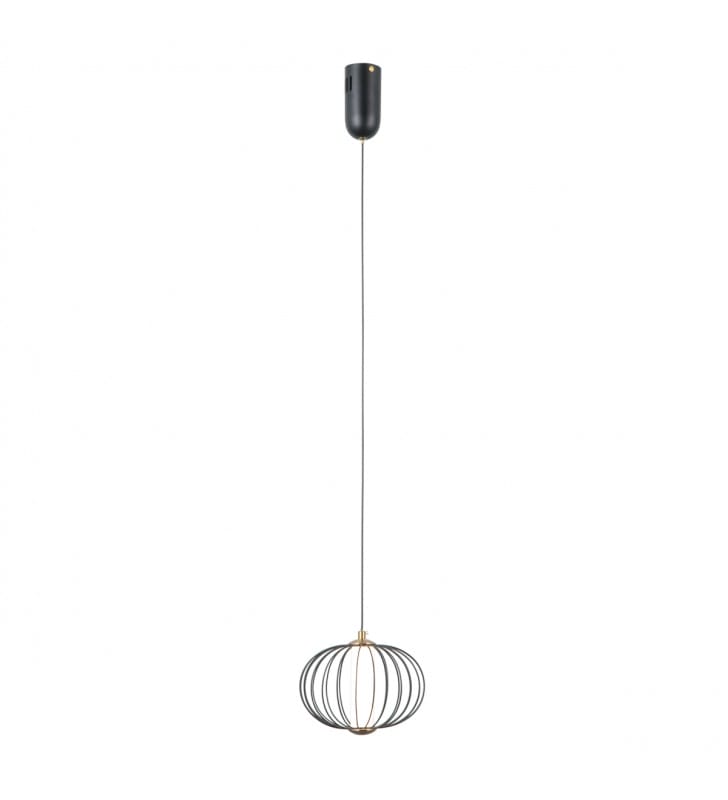 Lampa wisząca Rabel LED czarna pękata z metalu ciepła barwa światła Italux