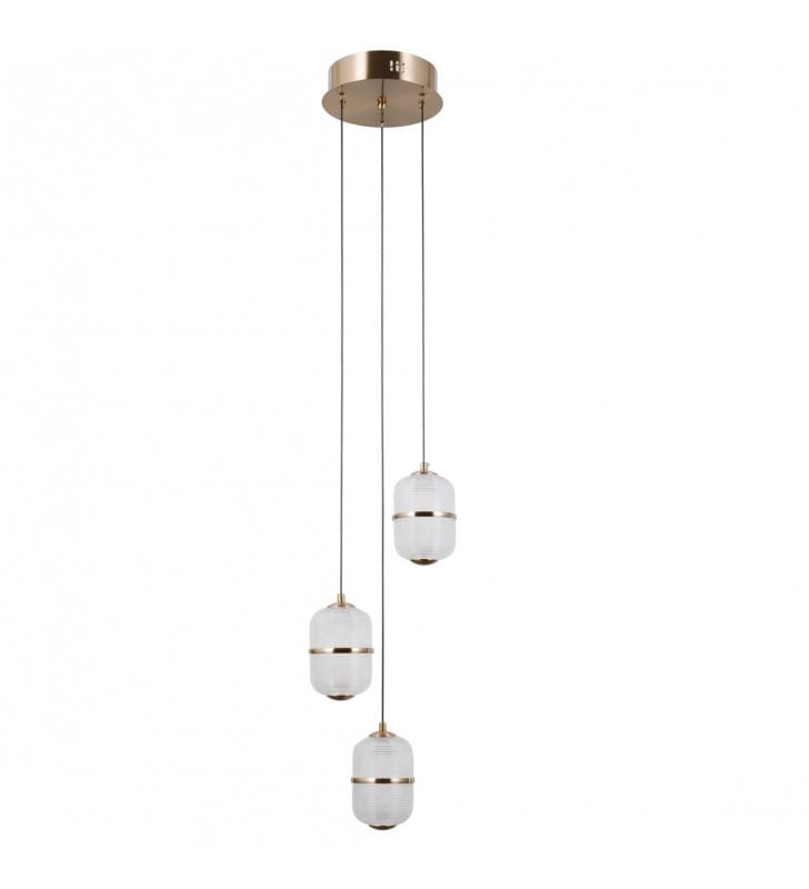 3 zwisowa okrągła lampa wisząca Alani LED klosze szklane ozdobne