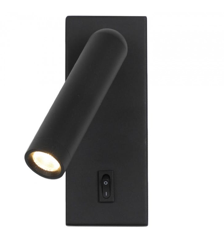 Kinkiet z włącznikiem Nova LED czarny nowoczesny minimalizm