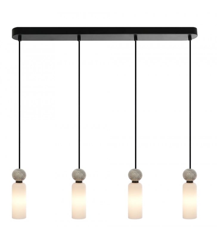 Stylowa 4 pkt lampa wisząca Santos klosze ze szkła oświetlenie stołu w jadalni