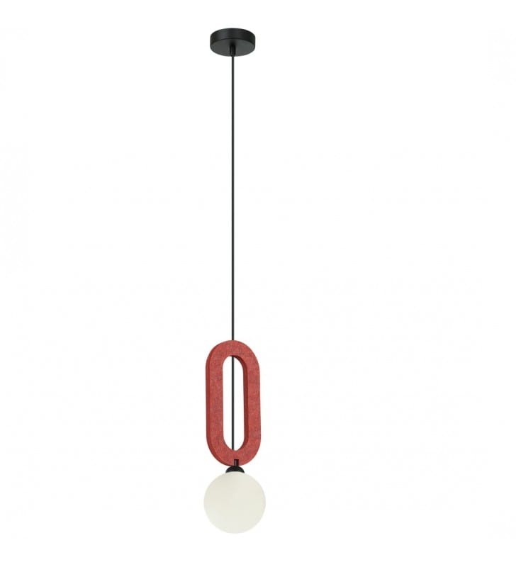 Lampa wisząca w stylu new retro Masso czerwony filc do salonu jadalni kuchni sypialni