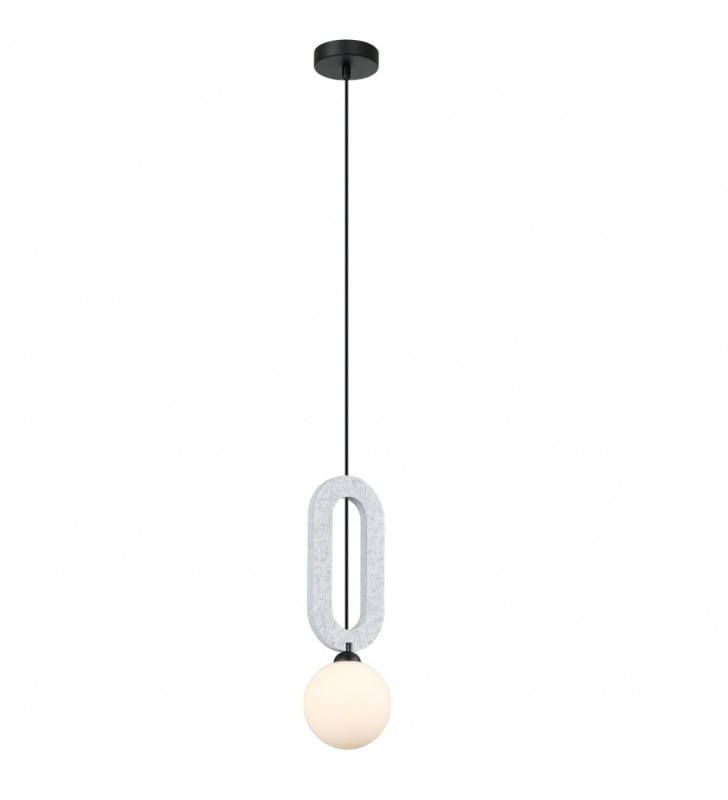 Czarno szara lampa wisząca z filcem w stylu new retro Masso