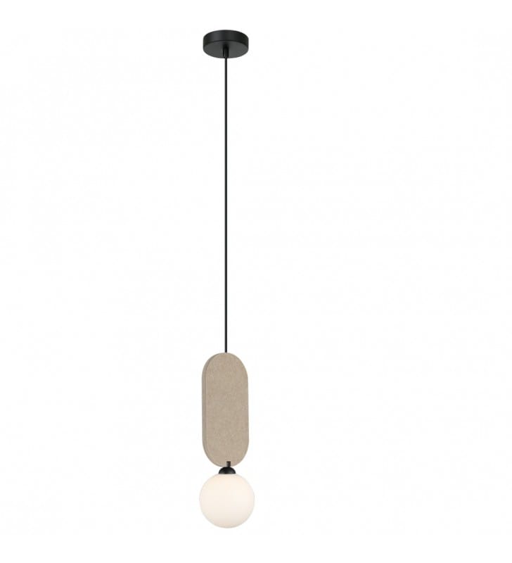 Pojedyncza szklana lampa z beżowym filcem Lorenzo new retro