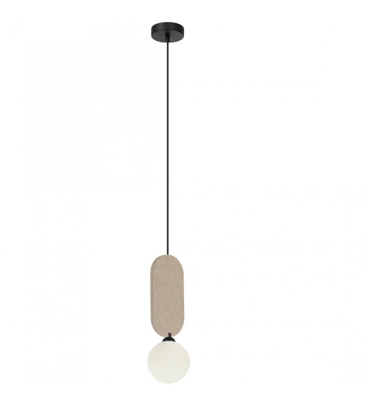 Pojedyncza szklana lampa z beżowym filcem Lorenzo new retro