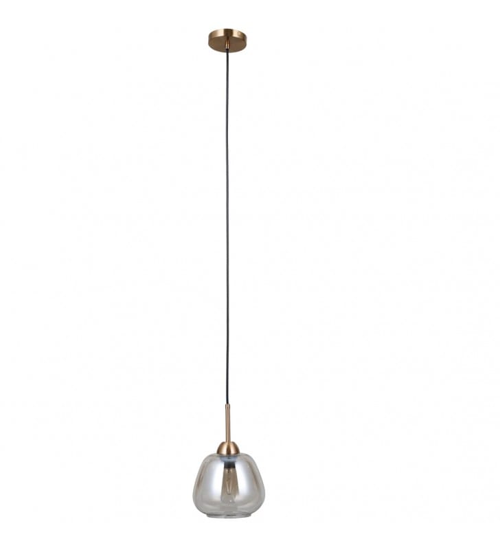 Szklana lampa wisząca Felis złota bursztynowy klosz 1xE27