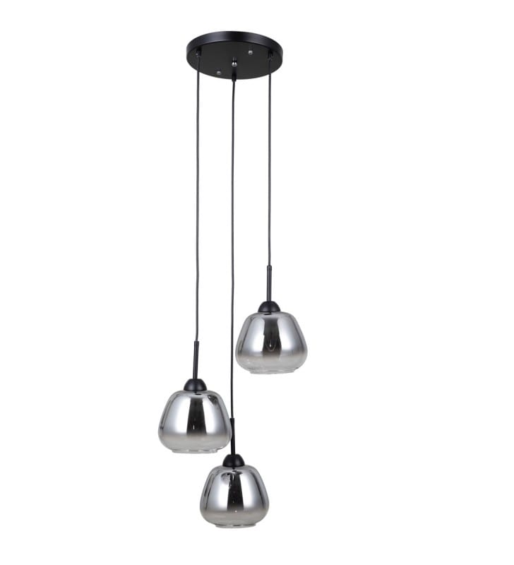Felis lampa wisząca nad stół na linkach czarna klosze ze szkła 3xE27