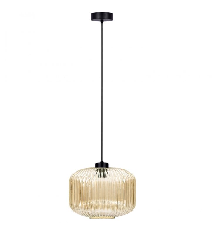 Clark 1pkt czarno bursztynowa lampa wisząca nad stół do jadalni kuchni 1xE27