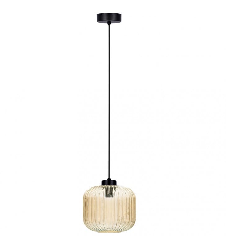 Lampa wisząca Clark klosz szklany ozdobny bursztynowy do salonu sypialni 1xE27
